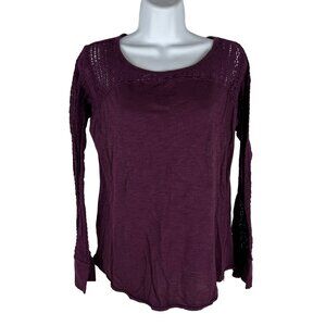Maurices Womens Long Sleeve Purple Lace Top Size L